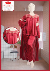 New Arrival Three Piece Soft Silk Night Dress