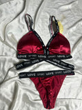 Sporty Triangle Cups Bra and Thong Panty Set