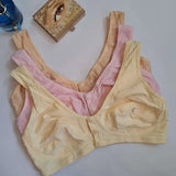 Front open Button Bra with soft And Flexible Stuff ( Pack Of 3 )