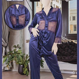 Two Hearts 2 piece silk Front Open suit