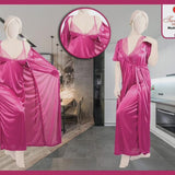 Two Hearts 2 piece silk long nighty