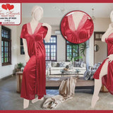 Two Hearts 2 piece silk long nighty